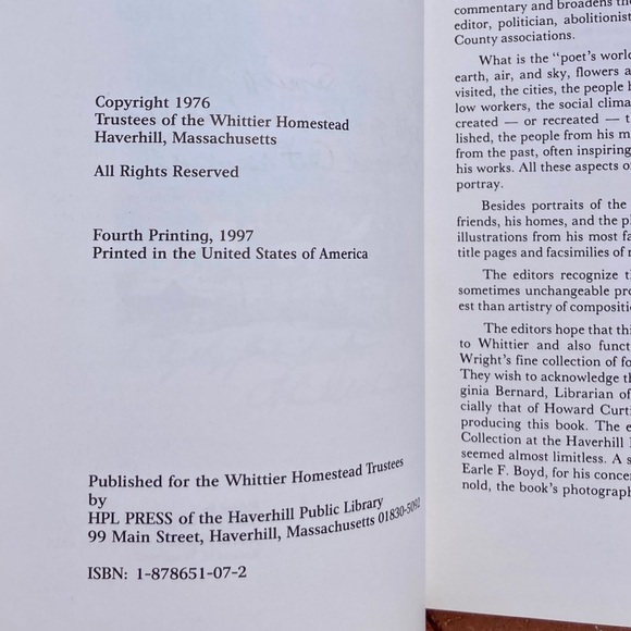 2 John Greenleaf Whittier Poetry Books Literary Whittierland Haverhill MA Poet - Picture 14 of 16
